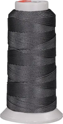 Produktbild von Sattlergarn - Polyester Ledergarn in Handwerksqualität (200 m/Stärke 8/3) I extrastarkes Polstergarn Nähgarn - Reißfest - UV-Beständig - Outdoor Nähgarn für Leder dunkelgrau