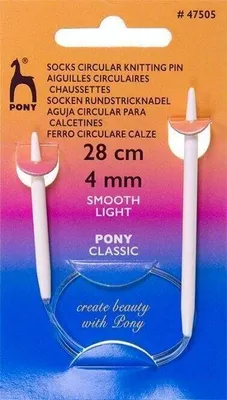 Image de Aiguilles à tricoter circulaires Pony, 28 cm, 4 mm