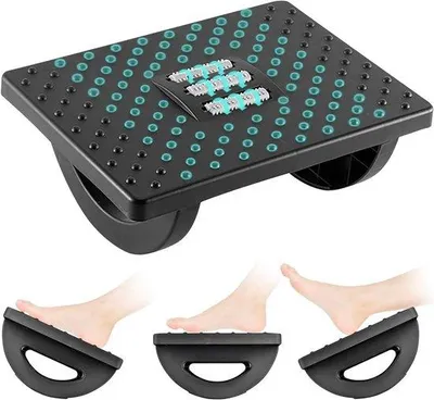 Image de Coussins repose-pieds ergonomiques avec massage par rouleaux pour un positionnement optimal des pieds au travail.
