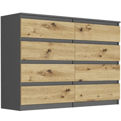 Produktbild von Kommode - Anthrazit / Eiche Artisan - 140 x 40 x 98 cm - Modern R-140-S8