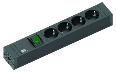 Obrázek produktu pro Bachmann 420.0012, 2 m, Vnitřní, Černá, 4 AC zásuvky / AC zásuvek, 16 A, 311 mm