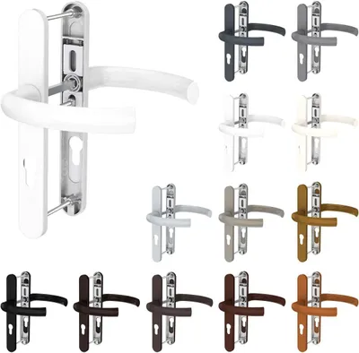 Produktbild von Premium Drückergarnitur Jupiter DHS 92mm - Oval - Griff-Griff, Farbe:Braun RAL 8017, Schildbreite:36mm