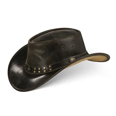Produktbild von Buffalo Bill Herren Damen Western Cowboy Leder Hut Dark Brown Größe S