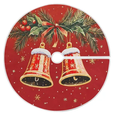 Weihnachtsbaumrock, rot kariert, 90 cm, Polyester, rund