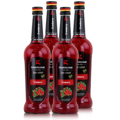 Produktbild von Riemerschmid Bar-Sirup Cranberry 0,7L - Cocktails Milchshakes (4er Pack)