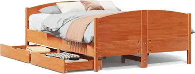 Immagine prodotto di vidaXL Letto in legno massiccio senza materasso cera marrone 120x200 cm legno di pino