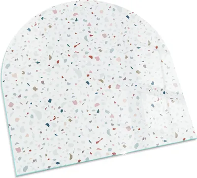 Produktbild von Muster mit feinen Formen – Glasbodenplatte für – Kaminofen – Kaminplatte Glas – Schutzglas – Funkenschutzplatte –Glasbodenplatte Feuerfeste – Hitzeschutzplatte – Bodenschutz aus Glas – 100x100 cm