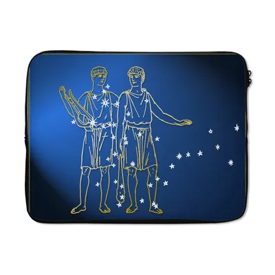 Produktbild von MuchoWow® Laptop Hülle 17 Zoll Laptoptasche Sternbild - Zwillinge - Sterne - Zipper - Schutzabdeckung