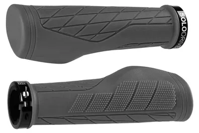 Image de Poignées de vélo ergonomiques, antidérapantes, en caoutchouc, à verrouillage unique, de couleur grise, pour guidon de 22,2 mm