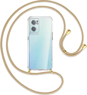 Produktbild von Handykette Backcover-Schutzhülle mit Band (Metall goldfarben) für OnePlus Nord 2 CE - caramel