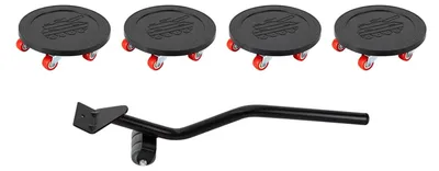 Immagine prodotto di Sollevatore per mobili e rotelle per mobili - Set per il trasporto di mobili - 5 pezzi - Rotelle girevoli a 360° - Ausilio per traslochi - Nero