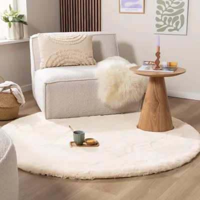 Zdjęcie produktu dla Volero - Dywan okrągły z długim włosiem - Comfy Supreme Kremowy - Ø 100 cm