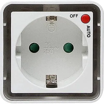Produktbild von Nachtlicht Kopp 2 LED 16A 250V Steckdose 3,680W mit Schalter AUTO/AUS weiß