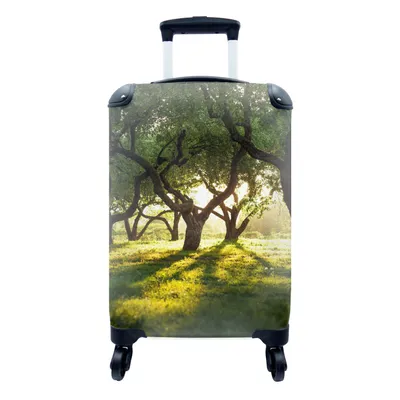 Produktbild von MuchoWow® Koffer Handgepäck Trolley Rollkoffer Kleine Reisekoffer mit 4 Rollen - Bäume - Natur - Sonne - Cabin Size < 55x40x23 cm & 55x40x20 cm - Fotokoffer - Kabinenkoffer - Boardgepäck - Reise-Box - Reisekoffer - Reisegepäck - Koffer mit Bild - Trolley für Kinder