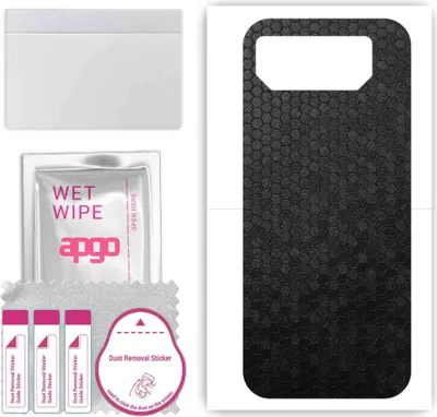 Produktbild von apgo Rückseite Schutzfolie, Skin, kompatibel mit Asus ROG Phone 6, Hinten Displayschutzfolie aus Vinylfolie, kratzfest, einfache Montage - Schwarze Honigwabe