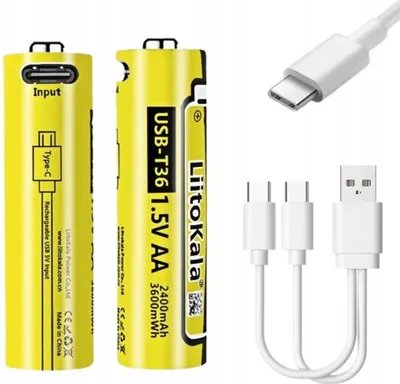 Immagine prodotto di Batteria Liitokala USB T36 USB-C 1,5 V AA 2400 mAh 3600 mWh 2 pezzi