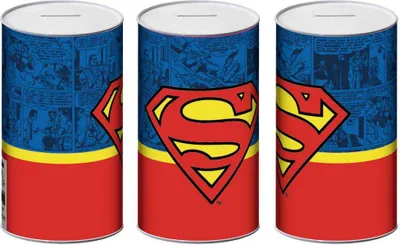 Obrázek produktu pro Superman Kovová pokladnička L 10x10x17,5 cm Červená Červená Jedna velikost