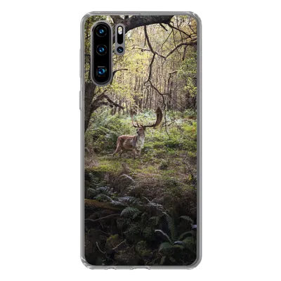 Produktbild von MuchoWow® Handyhülle Schutzhülle Hülle für Huawei P30 Pro Waldtier - Hirsch - Sonne Silikon Softcase Handy Hülle - Schutzdeckel