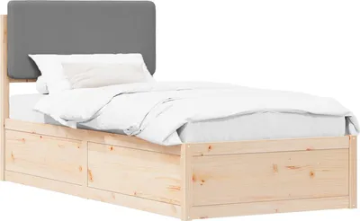 Obrázok produktu pre Rám postele s čalúneným čelom Svetlosivá 75 x 190 cm