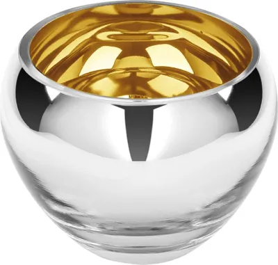 Produktbild von Fink COLORE, Teelichthalter, Glas, glatt, goldfarben, L. 11 cm, B. 11 cm, H. 9 cm, D. 12 cm 115079