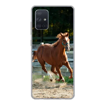 Produktbild von MuchoWow® Handyhülle Schutzhülle Hülle für Samsung Galaxy A51 Pferd - Licht - Sand Silikon Softcase Handy Hülle - Schutzabdeckung