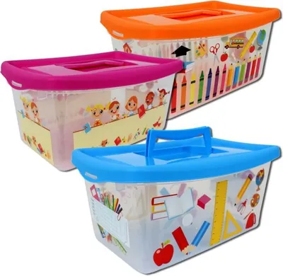 Produktbild von Aufbewahrungsboxen für Kinder transparent mit Deckel und Handgriff 4 Liter 3 Stück sortiert