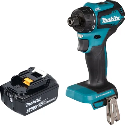 Produktbild von Makita DDF 083 T1 Akku Bohrschrauber 18 V 40 Nm 1/4'' Brushless + 1x Akku 5,0 Ah - ohne Ladegerät