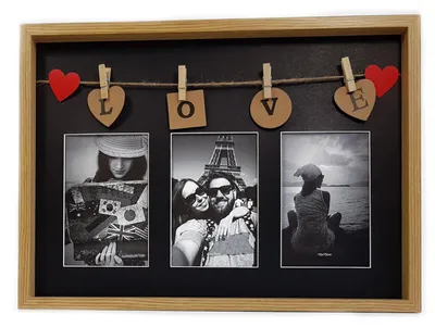 Produktbild von Fotohalter Love 40,5x29,5cm Memoboard Fotowand Bilderhalter Memowand Wandbild