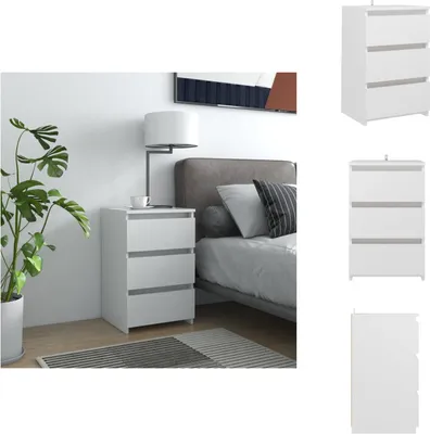 Obrázek produktu pro vidaXL Noční stolek bílý 40x35x62,5 cm materiál na bázi dřeva - Noční stolky