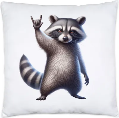 Produktbild von Waschbär Rocker Kissen Lustig Cool Tier Humor Frech