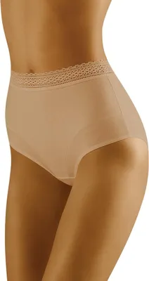 Produktbild von Wolbar Damen Slip Unterwäsche hoher Bund musterlos WB303, Beige, M