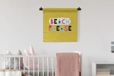 Produktbild von MuchoWow® Wandteppich Wandbehang Sommer - Rosa - Zitat 60x60 cm Tapisserie Dekoration Wandtuch - Dekorationen - Wand Decke