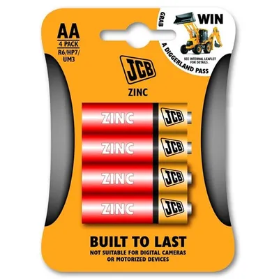 Obrázok produktu pre Batéria JCB R06/AA zinko-chlorid 4blister, S5325