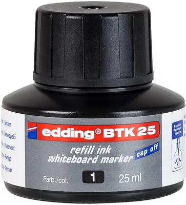 Image de Recharge d'encre edding BTK 25 pour marqueurs pour tableau blanc edding, 25 ml, noir, lot de 10 pièces
