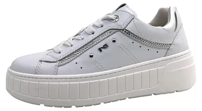 Image de Chaussures plates pour femme Nero Giardini, lacets, couleur blanche, style décontracté