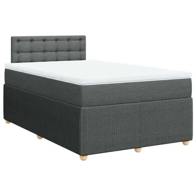 Produktbild von vidaXL Boxspringbett mit Matratze Dunkelgrau 120x200 cm Stoff