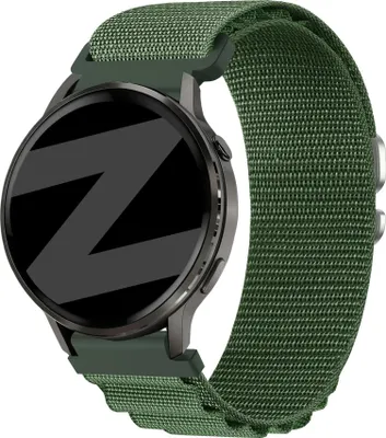 Produktbild von Bandz Nylonband 'Alpine' (22mm) - Geeignet für Garmin Vivoactive 4 / Garmin Venu 2 / Garmin Venu 3 / Garmin Forerunner 255 / Garmin Forerunner 265 / Garmin Forerunner 570 - 47mm / Garmin Venu 4 - 45mm - Grün