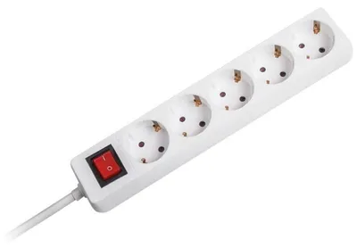 Produktbild von Steckdosenleiste 3x1,5 mm², 5 Steckdosen, 3 m, Schalter, weiß