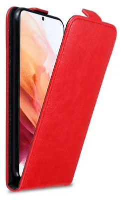 Produktbild von Cadorabo Hülle für Samsung Galaxy S21 5G Schutz Hülle in Rot Flip Etui Handyhülle Case Cover