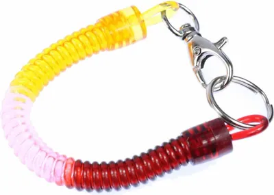 Produktbild von Spiral Schlüsselanhänger Spirale Gummi Schlüsselkette Geldbörse rot rosa orange