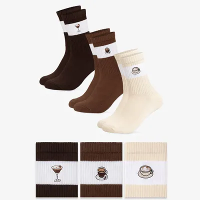Produktbild von Occulto Damen & Herren Bunte Motiv Tennissocken 3er Pack (Modell: Elly)