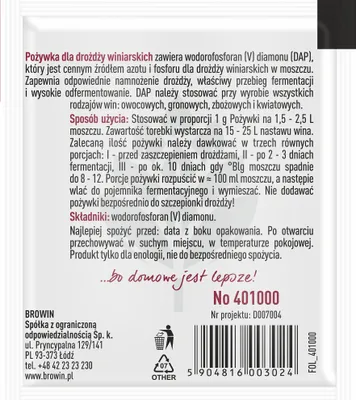 Produktbild von Browin 401000 Nährsalz für Weinhefe, universell, für Weiß-, Rose-, Rotweine 10g