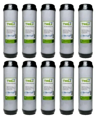Produktbild von 10x TWaLa 10' Aktivkohlegranulat Trinkwasser Filter für Umkehrosmose, Brunnenwasser Wasserfilter