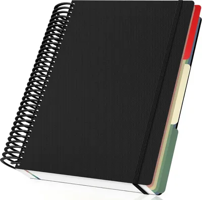 Image de Carnet de notes à spirales A4 - 120 feuilles - Noir - Couverture souple