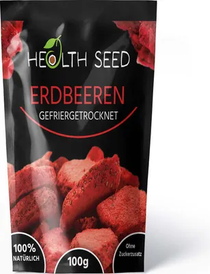 Produktbild von GEFRIERGETROCKNETE ERDBEEREN, 100g Früchte in Scheiben Erdbeerchips - gefriergetrocknete Früchte