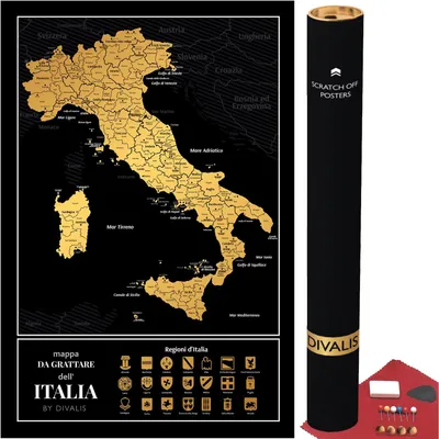 Kratzkarte Italien 60x40 cm – Scratch-off-Poster
