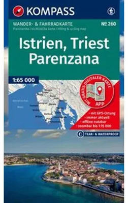 Produktbild von KOMPASS Wanderkarte 260 Istrien, Triest, Parenzana 1:65.000