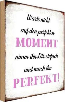 Produktbild von vianmo Holzschild 30x20 cm warte nicht auf perfekten Moment Spruch Zitat
