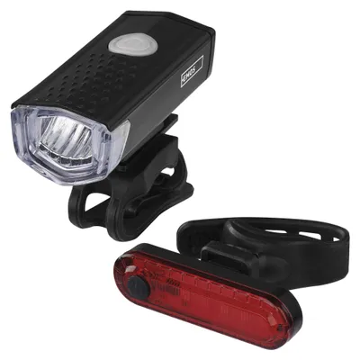 LED přední + zadní nabíjecí svítilna na kolo P3923, 90 lm