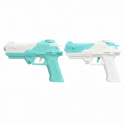Produktbild von 2er Set Elektrische Wasserpistole Türkis Weiß 60 ml Tank Batteriebetrieben Spritzpistole Automatische Wasser Pistole